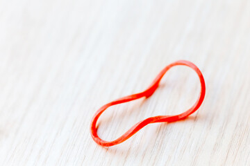 Rubber band or plastic band isolated.