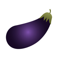 Illustration depicting a dark purple eggplant on a white background