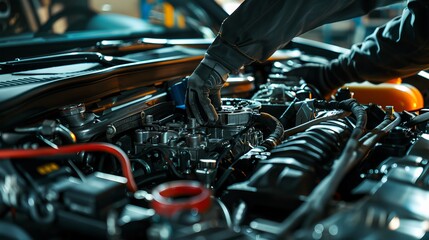 Mechanic in an Engine Bay