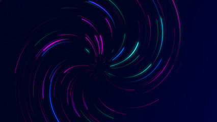 Abstract Neon Light Swirls on Dark Background