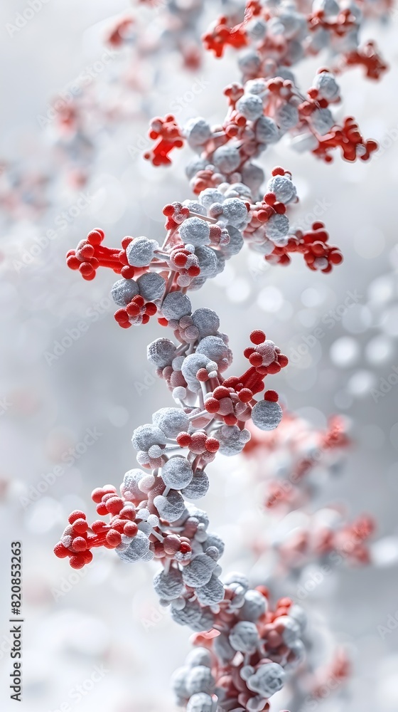 Poster intricate d of a complex protein structures molecular model in a sterile laboratory environment