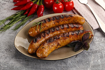 Grilled meat sausages with spices