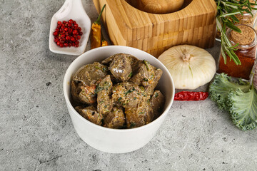Chicken liver in cream sauce