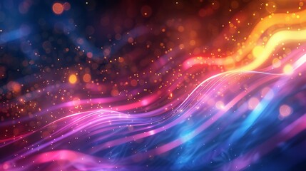 Obraz premium Abstract Lines Shimmer with Light and Bokeh Dreamy Glow