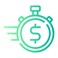 time is money gradient icon