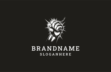 Obraz premium Fist hand logo icon design template vector illustration