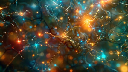 Surreal depiction of communication in an electronic neural network