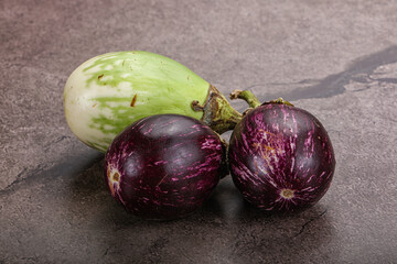 Heap of raw asian baby eggplant