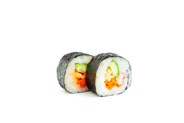 Sushi roll isolated on white background, Traditional Japanese food