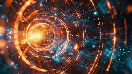 Obraz premium Glimpse into the Pulsating Heart of Technology