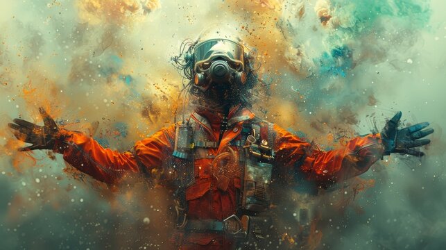 Workaholic Art: The Surreal Chaos of Overwork.