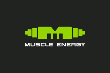 ME letter logo for fitness and gym brands.