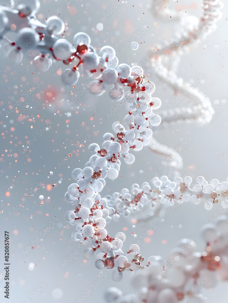 Poster intricate d render of proteins quaternary structure showcasing dynamic molecular interactions in a