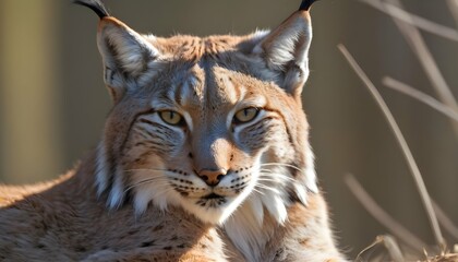 A Lynx With Its Eyes Half Closed Basking In The W