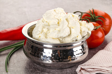 Soft Philadephia cheese in the bowl