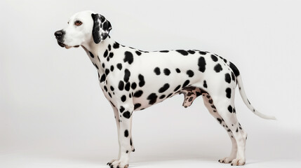 Photo of Dalmatian Dog Standing in Front of White Background