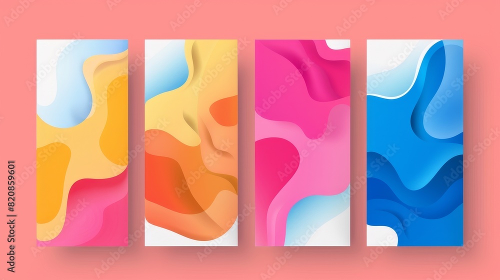 Poster design element of an abstract template flyer with simple volume color circles.