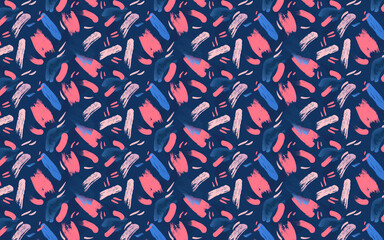 Abstract Brush Stroke Pattern in Blue, Pink, and White