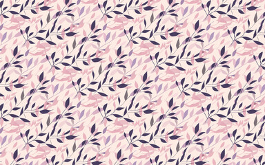 Pastel pink and purple leaf pattern
