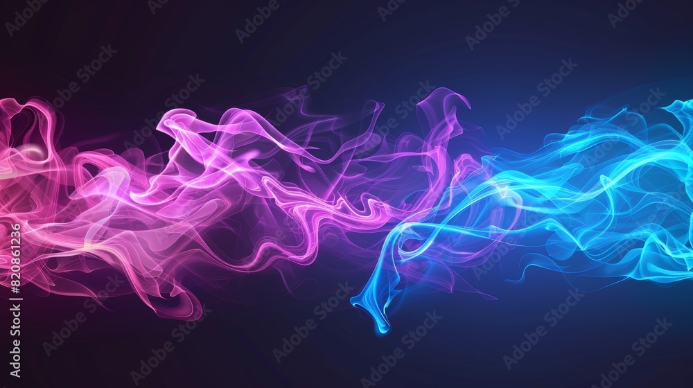 Poster the background is an abstract modern with transparent smoke...
