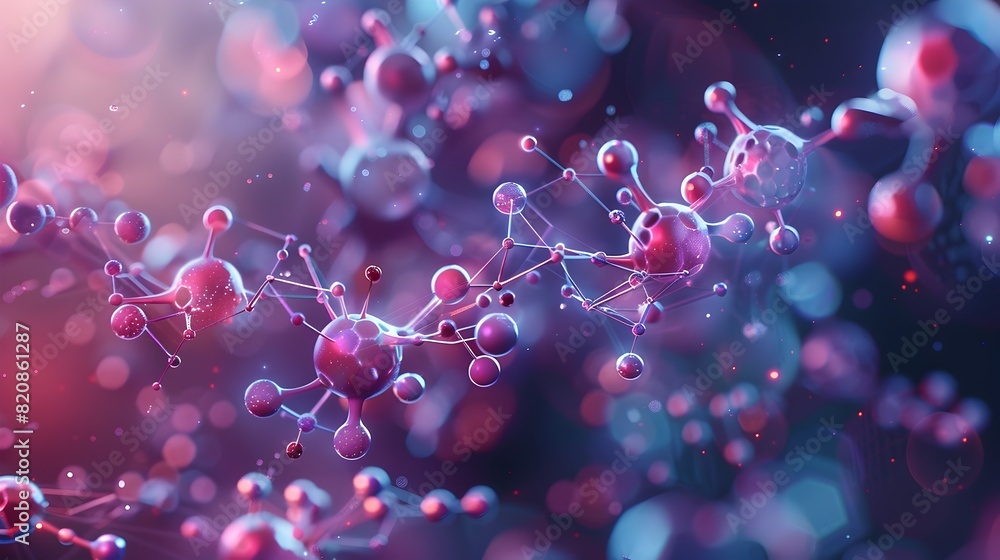 Poster molecular dynamics simulation in a futuristic laboratory a cinematic of advanced data visualization