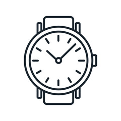 Wristwatch line icon. Isolated vector illustration