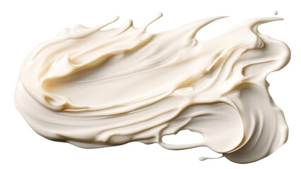 smear of cream in png format. white smear of sauce on a transparent background