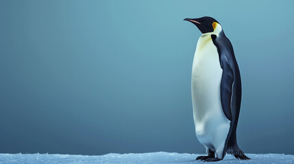 Obraz premium Emperor Penguin Standing on Snow-Covered Ground