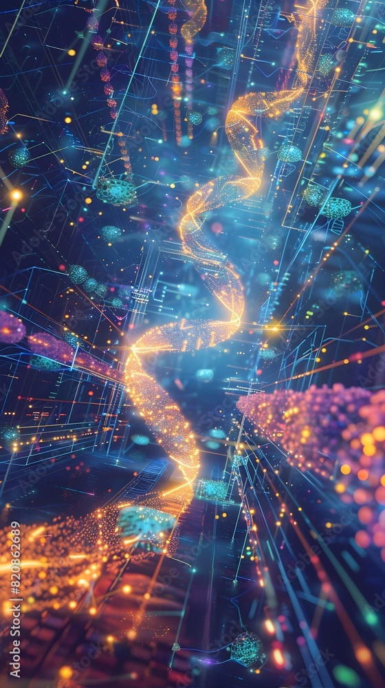Poster cuttingedge nanoscale engineering a visual symphony of interlocking molecular structures and