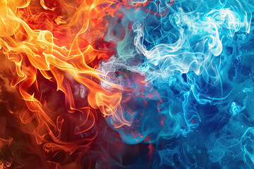 Generative ai on theme of beautiful texture water and fire for design natural abstract background