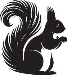 Squirrel Silhouette Vector Illustration White Background