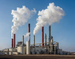 industry metallurgical plant dawn smoke smog emissions bad ecology aerial photography. AI Generated.