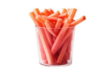 Juicy Watermelon Wands in a Crystal Chalice on Transparent PNG Background...