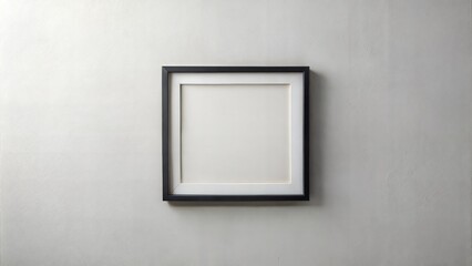 Square Black Frame on Light Grey Wall: A minimalist square black frame on a light grey wall, great for modern and clean presentations.
