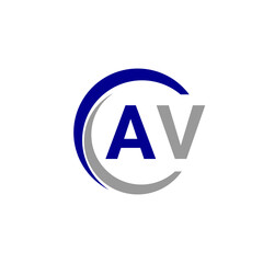 a blue and white logo with a white circle and a white circle.