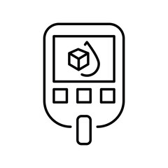 Glucometer line black icon. Human diseases sign for web page, mobile app,
