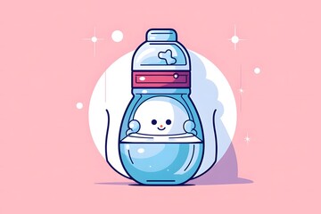 Cute cartoon bottle of water or milk