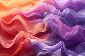 Obraz premium 3D abstract background with curvaceous forms and vibrant colors like lilac and sunshine yellow.