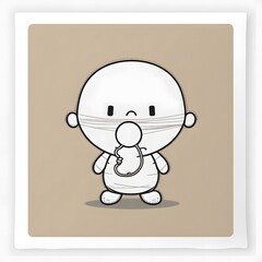 baby with a pacifier, cute cartoon character
