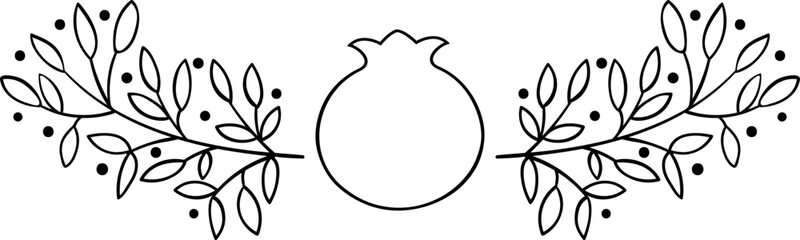 Pomegranate decorative vector clipart on transparent background