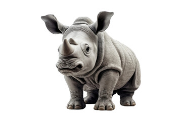Fototapeta premium Majestic Rhino: A Symbol of Strength and Grace on Transparent PNG Background...