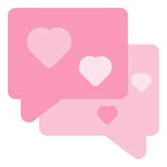 Love Message Icon in Flat Style