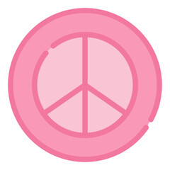 Peace Icon in Filled Line Style