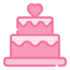 Wedding Cake Icon in Filled Line Style