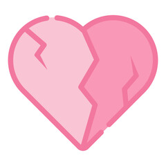 Broken Heart Icon in Filled Line Style