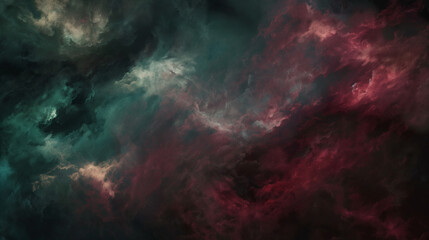 Background of Renaissance Dark Stormy Clouds: Brooding Blue Onyx Ruby Vermilion Sinister Nightfall Expressive