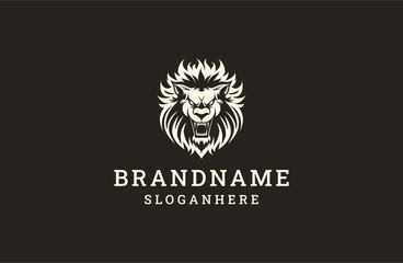 Obraz premium Head lion logo icon design template vector illustration