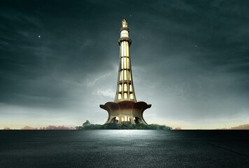 Lahore, Punjab Pakistan Views of Minar e Pakistan on 14 August