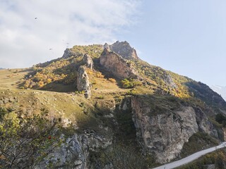 Mountain natural landscape. The season is early autumn.