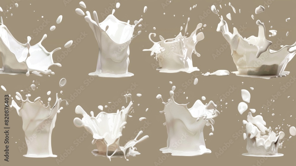 Poster animated milk splash sequence sprite sheet